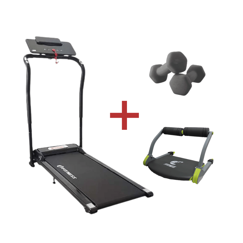 [KIT COMPLETO] Tapis Roulant Elettrico Pieghevole 10 KM/H + Wondercore Smart + Coppia di manubri da 1 - 2 - 3 kg - GYMMI