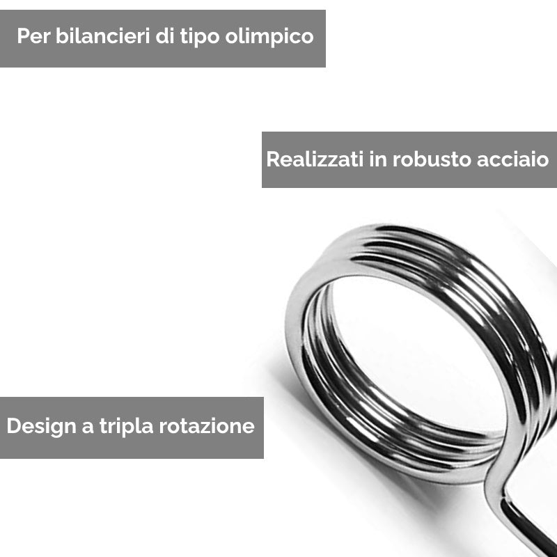 Morsetti Ferma Peso - Collari da 50 mm per Bilanciere Olimpico - GYMMI