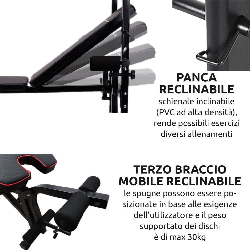 Multi-Function Bench with Barbell Squat Rack - GYMMI