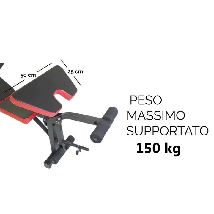 Multi-Function Weight Bench with Dip Station & 180cm Barbell - GYMMI