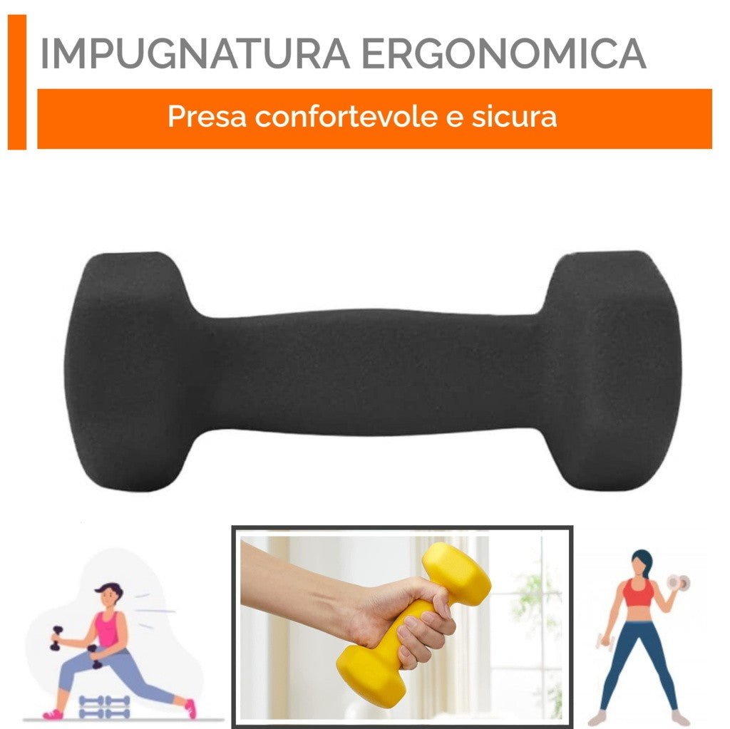 Neoprene Dumbbell Pair - 1/2/3kg - GYMMI