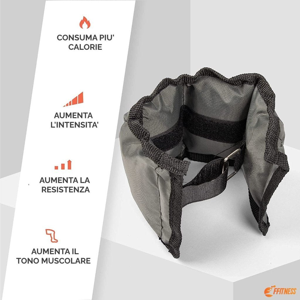 Pesi per Caviglie e Polsi Regolabili a Strappo - Vari Pesi - GYMMI