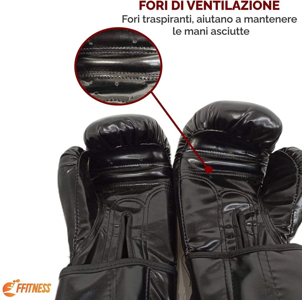 Punching Ball - Sacco boxe con guantoni neri per adulti - GYMMI
