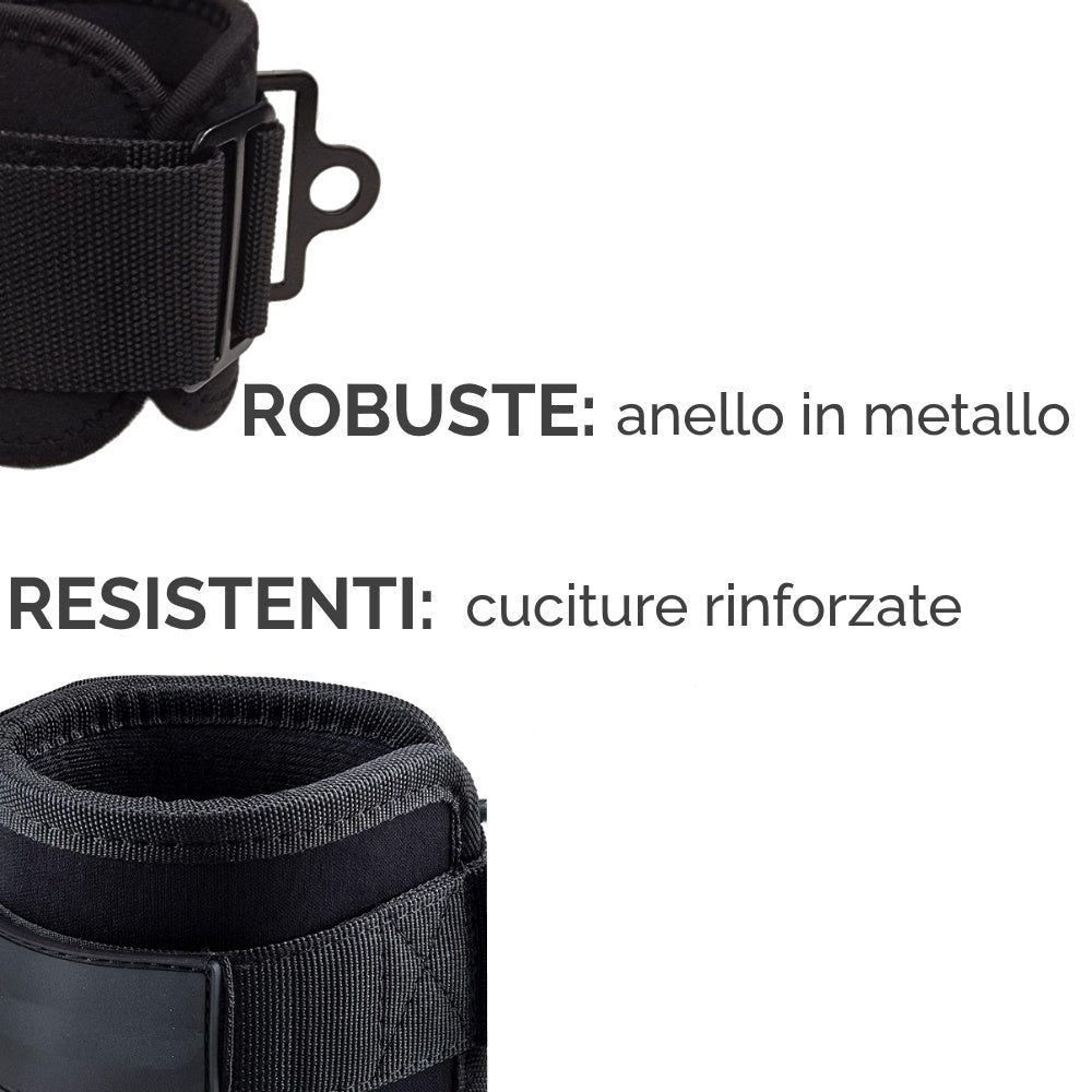 Set da 2 Cavigliere per Cavi Palestra - Ankle Strap - GYMMI