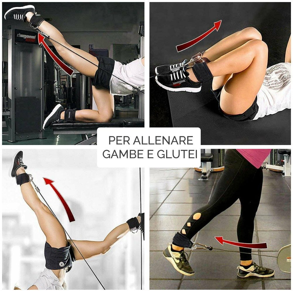Set da 2 Cavigliere per Cavi Palestra - Ankle Strap - GYMMI