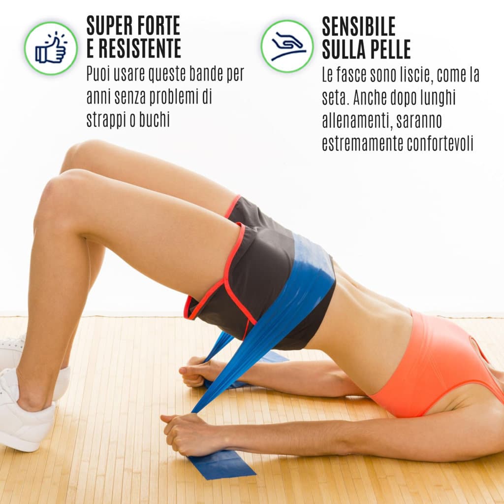 Set di 5 Elastici Fitness - GYMMI