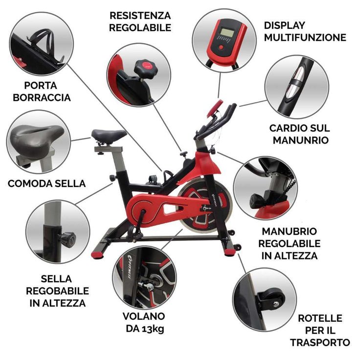Spin Bike + Ab Roller + Dumbbell Bundle Kit - GYMMI