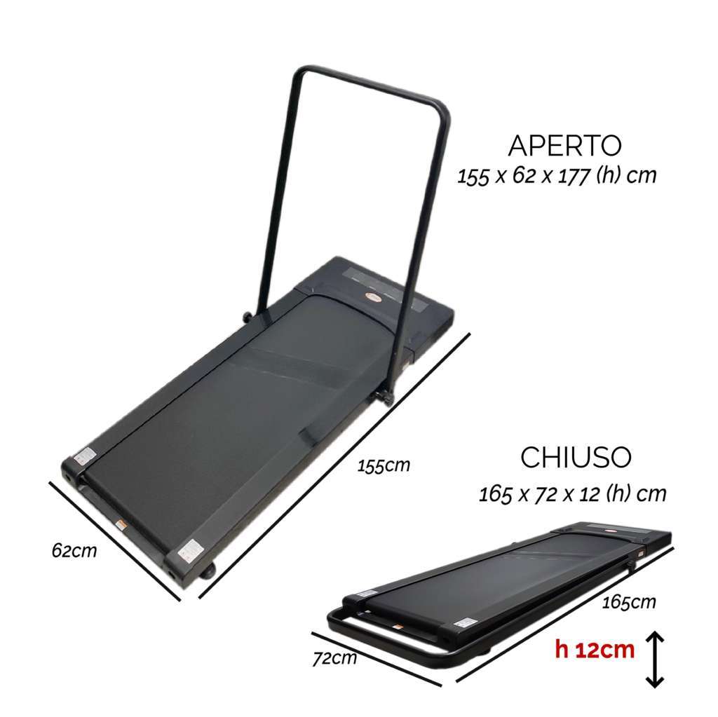Tapis Roulant Elettrico Multifunzione 12 km/h - GYMMI