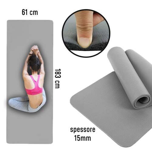 Tappetino Palestra Grigio 1,5 cm - GYMMI