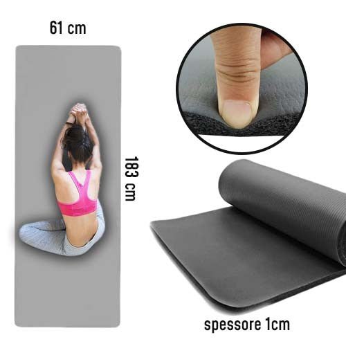 Tappetino per Yoga 1 cm - GYMMI