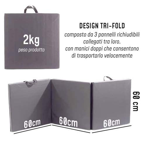 Tappetino Yoga 5cm Richiudibile - GYMMI