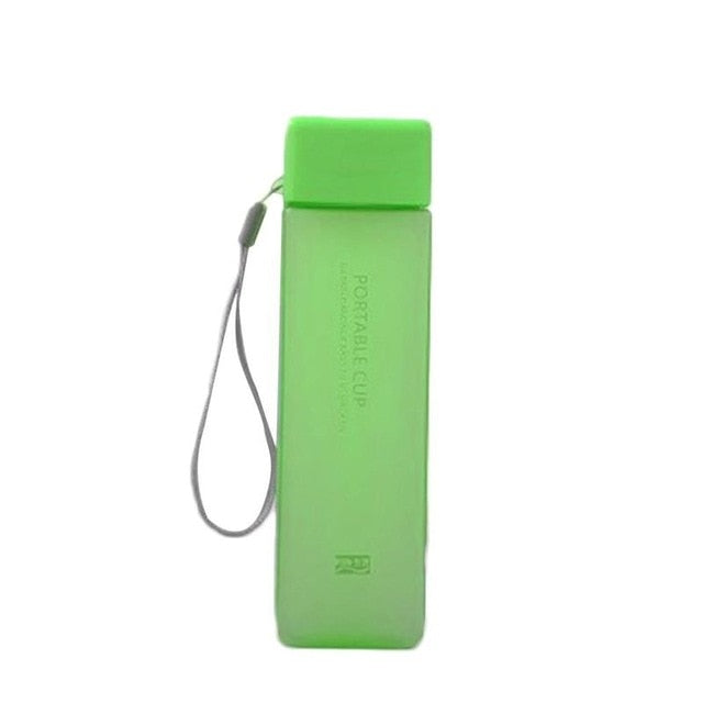 500ml Transparent Square Plastic Matte Water Bottle