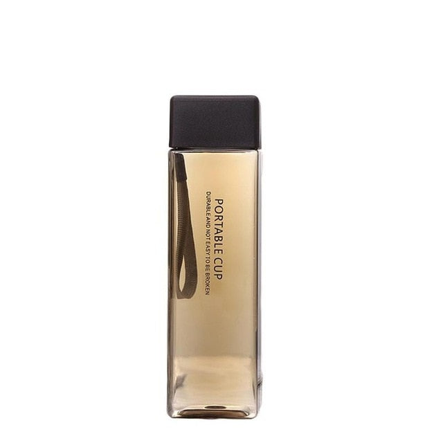 500ml Transparent Square Plastic Matte Water Bottle
