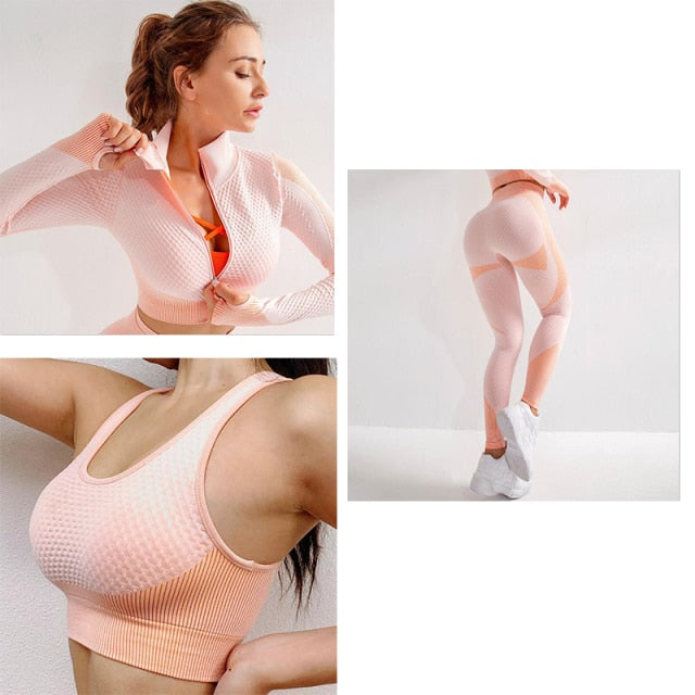 Women Seamless Yoga, Gym 3pc Sets