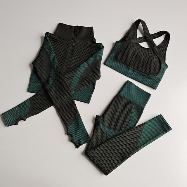 Women Seamless Yoga, Gym 3pc Sets