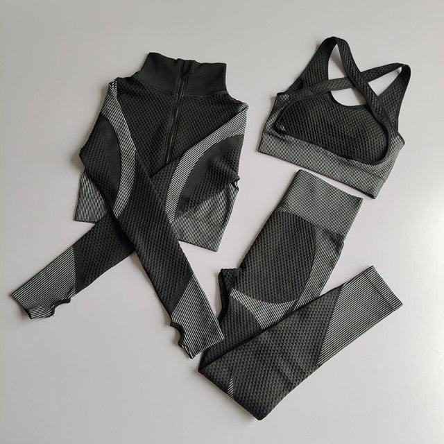 Women Seamless Yoga, Gym 3pc Sets